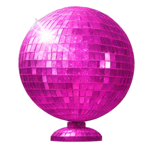 Pink glitter disco ball  sticker