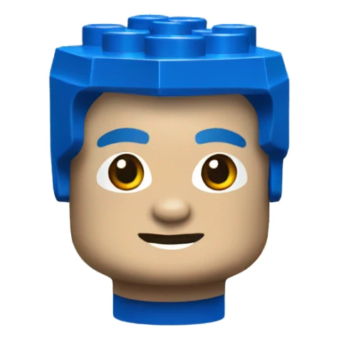 Blue lego brick  sticker