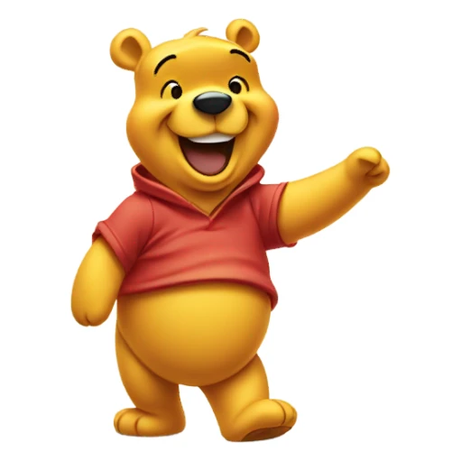 Winne the Pooh waving sticker