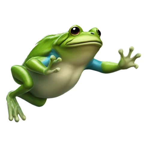 Bullfrog jumping sticker