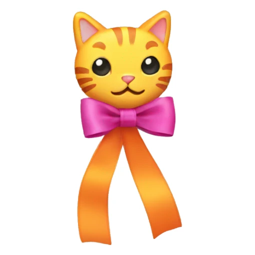 ribbon cat toy sticker