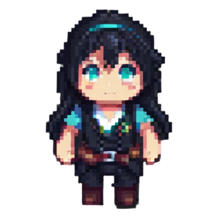 Magic anime game with magical elements and anime character sticker