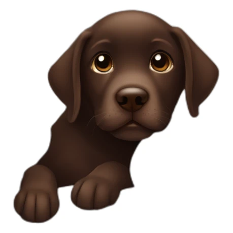 Chocolate labrador puppie in bed sticker