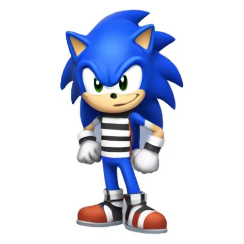 sonic wearing a prisoner outfit sticker