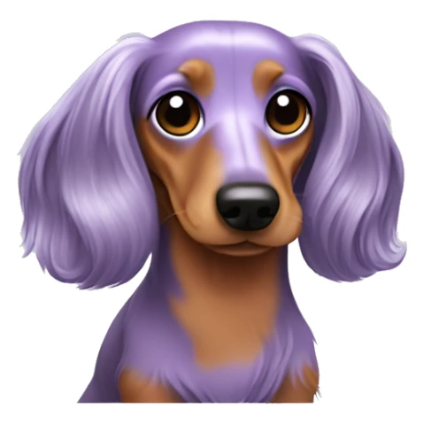 Lilac long haired dachshund sticker
