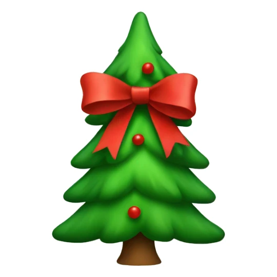Christmas tree green with red ribbon sticker