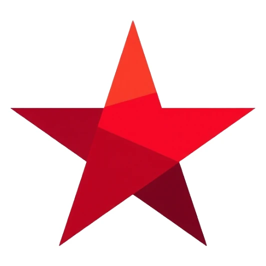 minimal red star logo, simple clean lines sticker