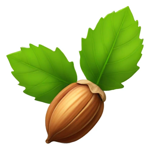 Hazelnut with green leaf sticker