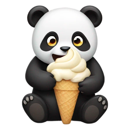 Panda eating ice cream sticker