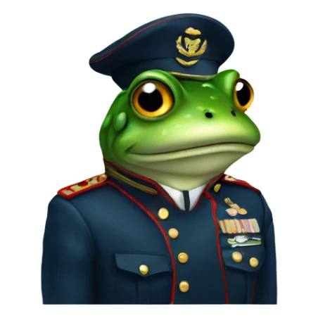 Frog in marine uniform  sticker