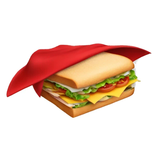 flying sandwich wearing a red cape sticker