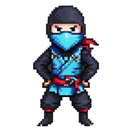 masked ninja in classic pose sticker