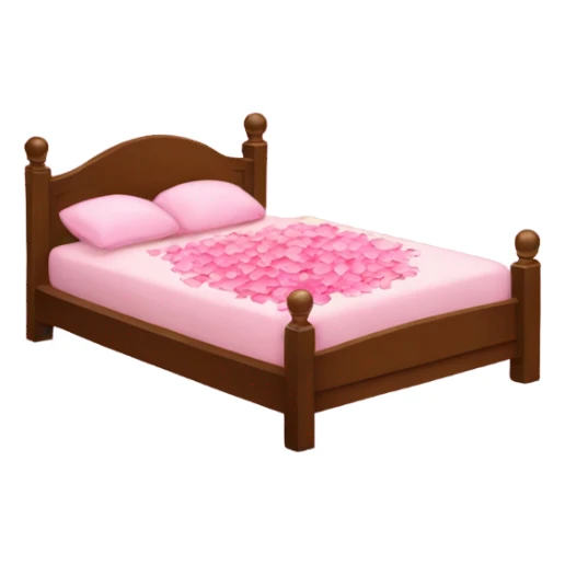 A bed with pink rose petals on top  sticker
