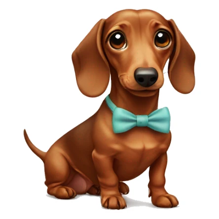 Dachshund with bow sticker