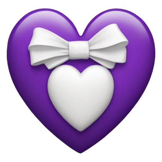 purple Heart with white bow sticker