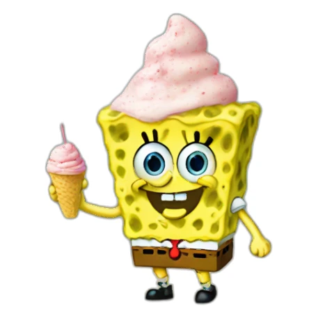 SpongeBob eating ice cream sticker