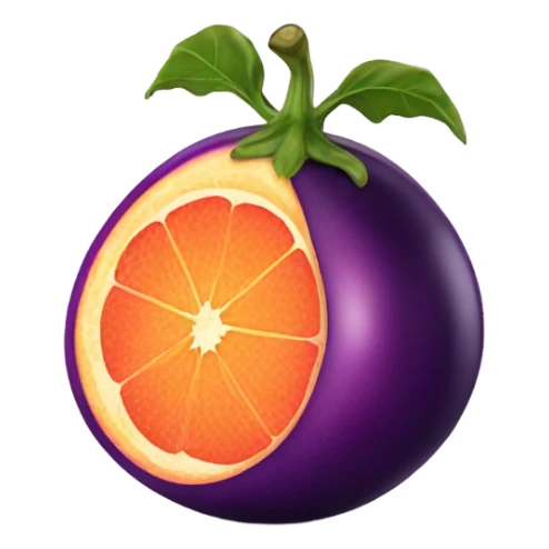 Grapefruit wrapped around an eggplant  sticker