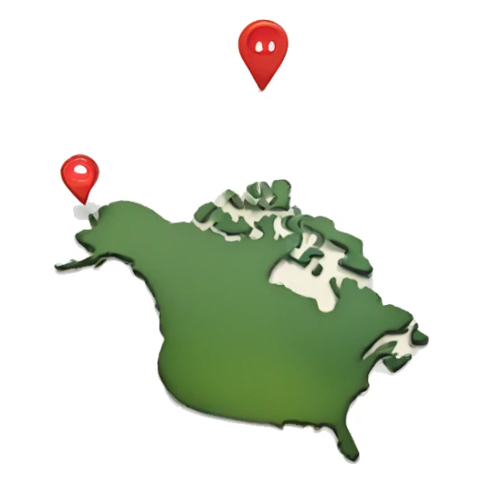 North America on the map sticker