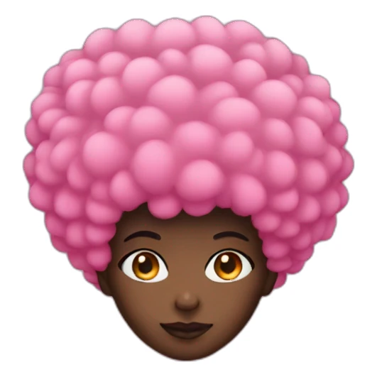 pink afro black lady sticker