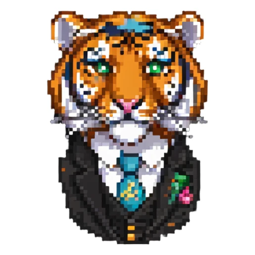 Tiger with a monocle sticker