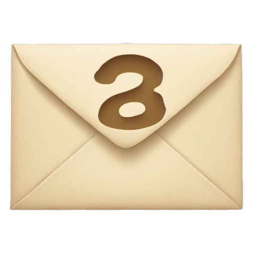 beige letter with stamp sticker