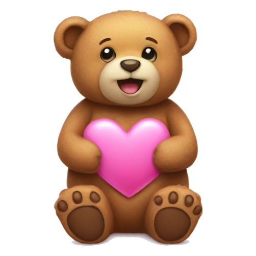  A tedy bear with a pink heart  sticker