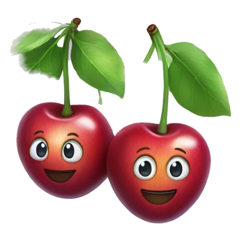 Pair of happy rainbow cherries  sticker