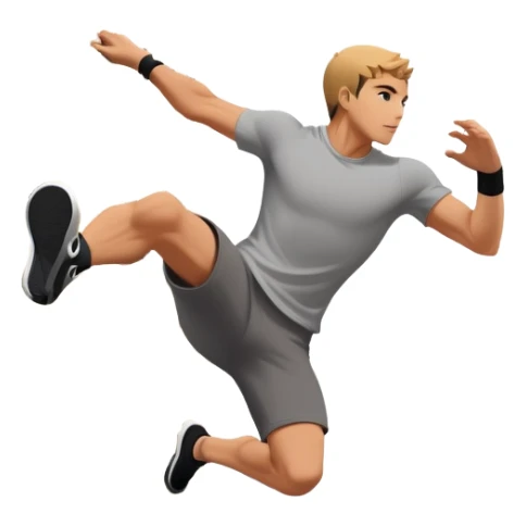 A person performing a parkour move, leaping between buildings or scaling a wall with agility and precision. The scene captures dynamic motion, showcasing strength, flexibility, and the thrill of urban acrobatics against an urban cityscape backdrop. sticker