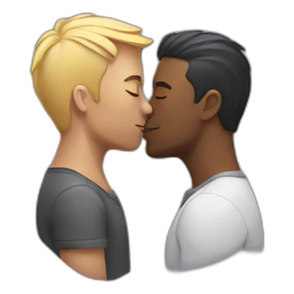 gay man kissing sticker