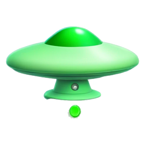 Flying saucer with a green check mark on it sticker