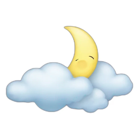 Crescent Moon on top of cloud sticker