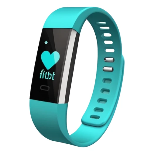 a teal fitbit band lying flat in the style of an ios emoji  sticker