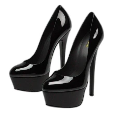 Black Patent Leather Daffodile Platform Heels sticker