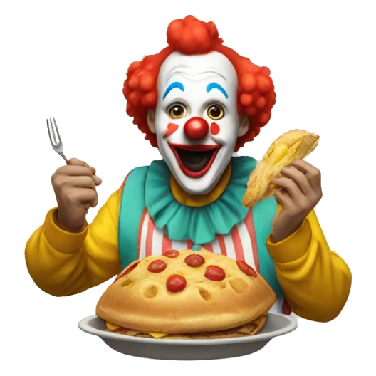 clown eating food sticker