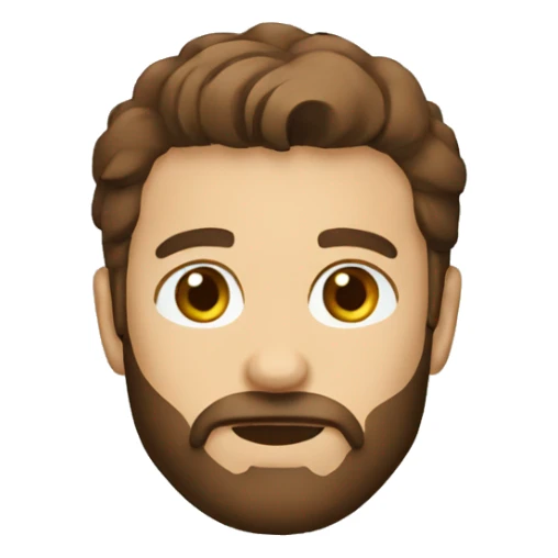 Construction man brown hair beard long face sticker