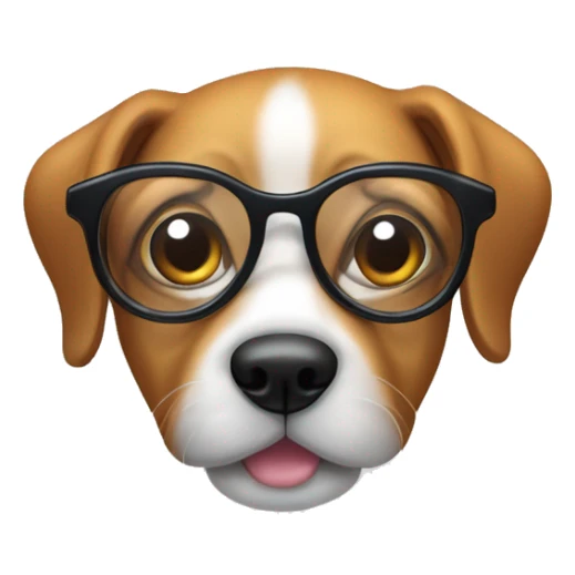 Perro tierno con lentes filosofico sticker