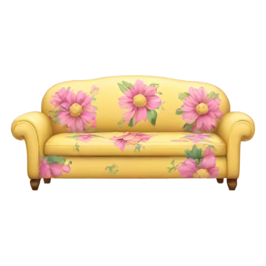 yellow and pink floral couch sticker