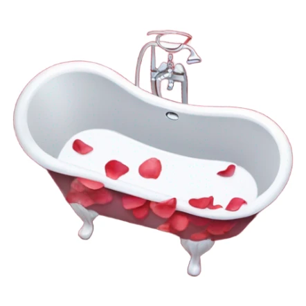 Tub with rose petals red sticker