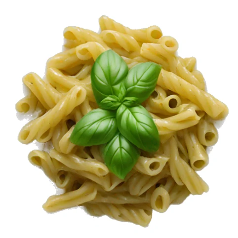 pesto pasta on a white plate sticker