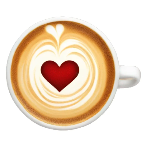 Latte with heart latte art sticker