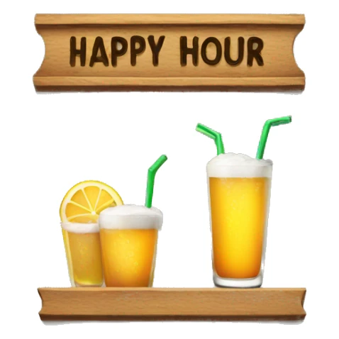 happy hour sign sticker