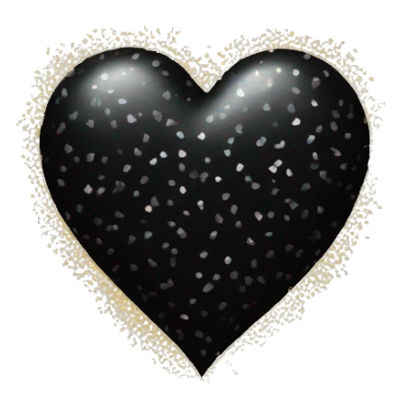 Black heart with sparkle sticker