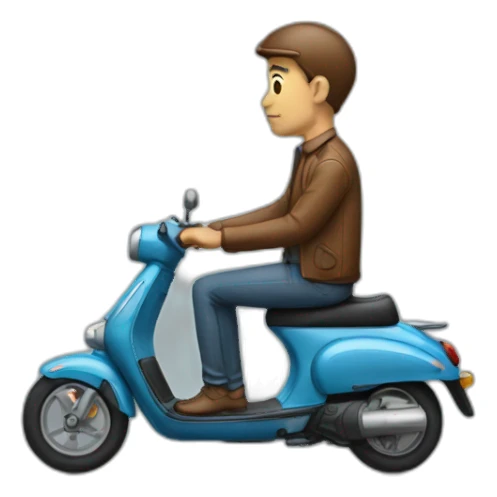 Homme sur un scooter sticker