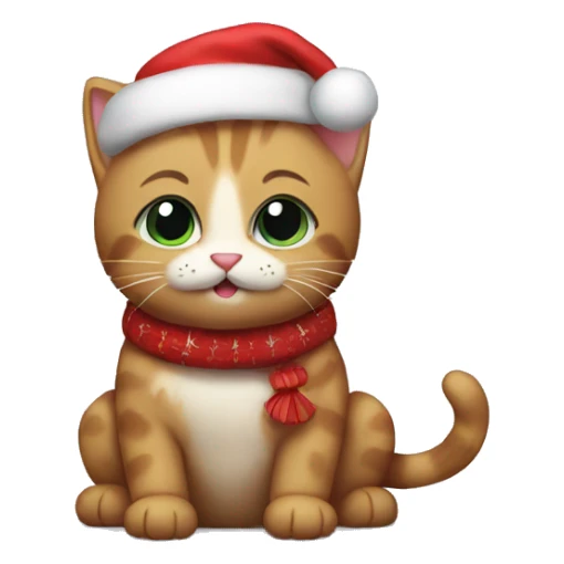 Christmas kitty sticker