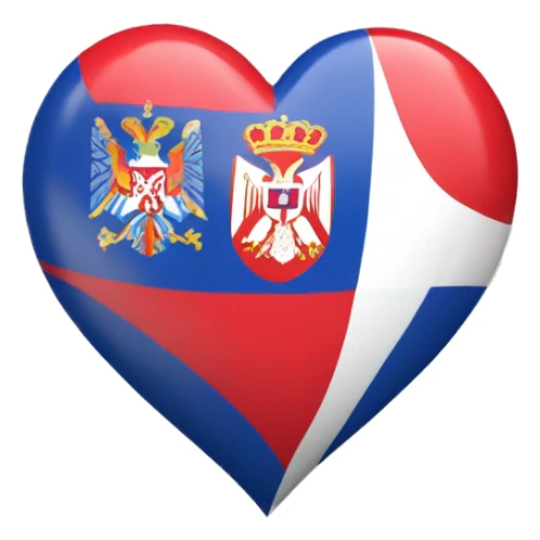 heart with serbia flag sticker