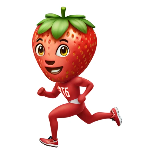 fit strawberry sprinting fast sticker