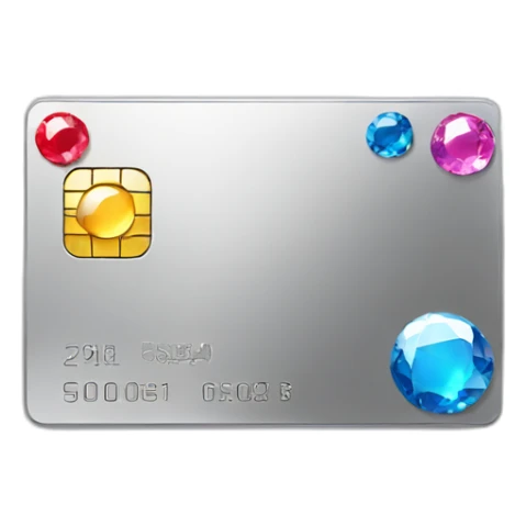 Platinum credit card with gems sticker