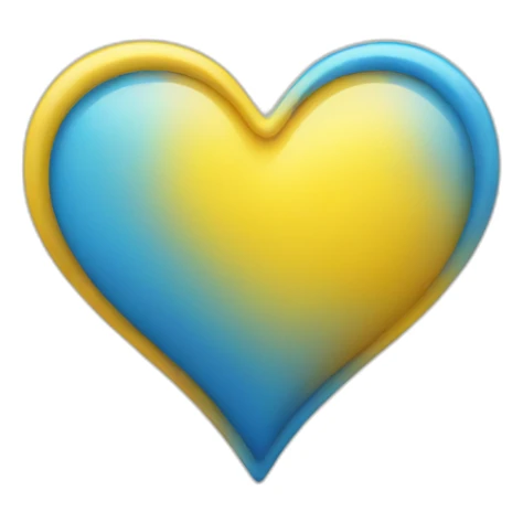 Yellow and blue heart sticker