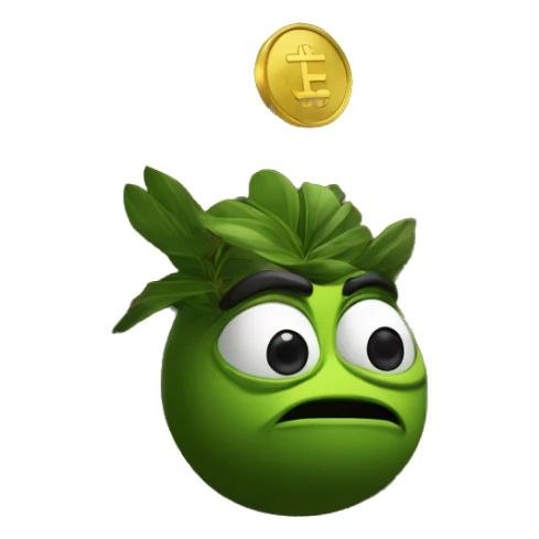 a Pepe sits under a tree of coins sticker