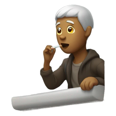 Person smoking out the window  sticker